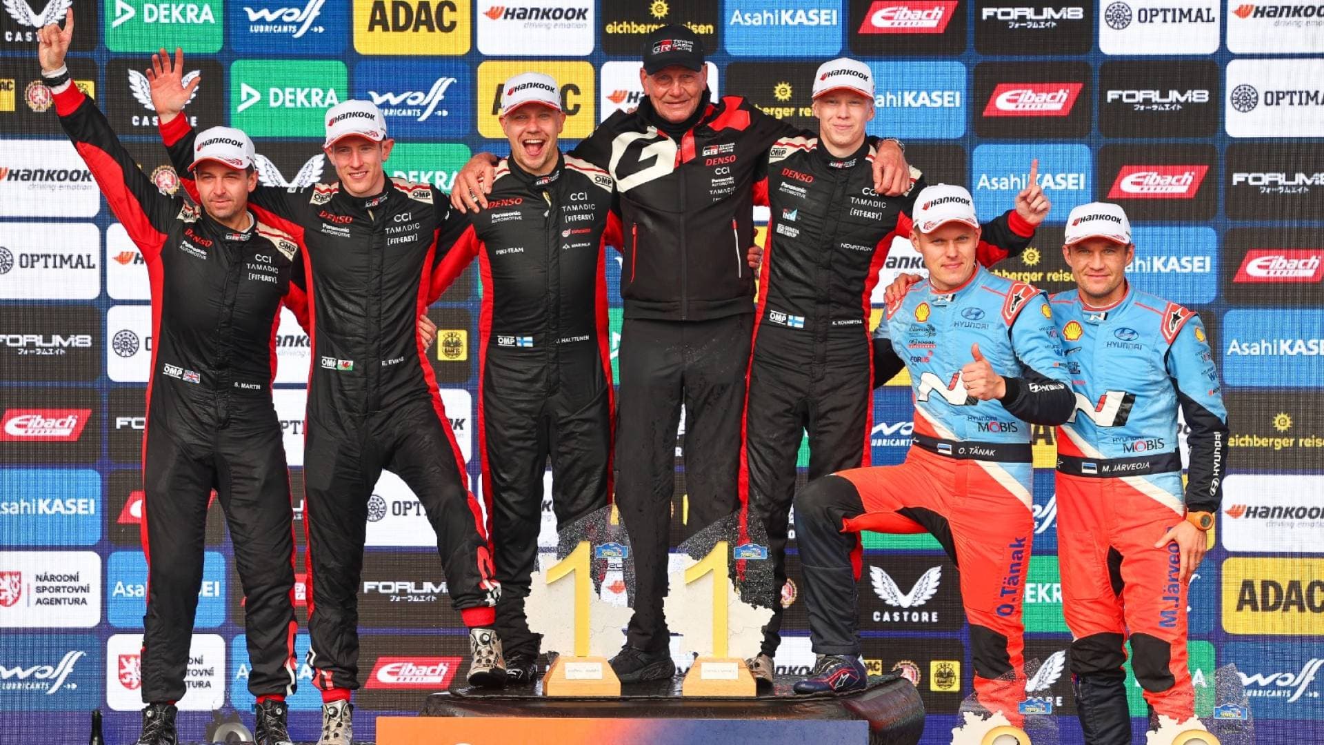 فريق تويوتا جازو للسباقات يحصد المركزين الأول والثاني في رالي أوروبا الوسطى