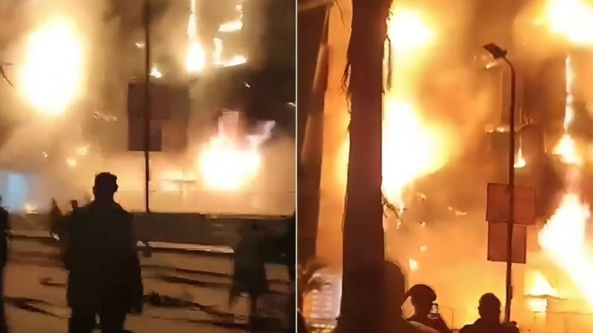 حريق هائل يلتهم "مول شهير" في مدينة العبور بمصر (فيديو)