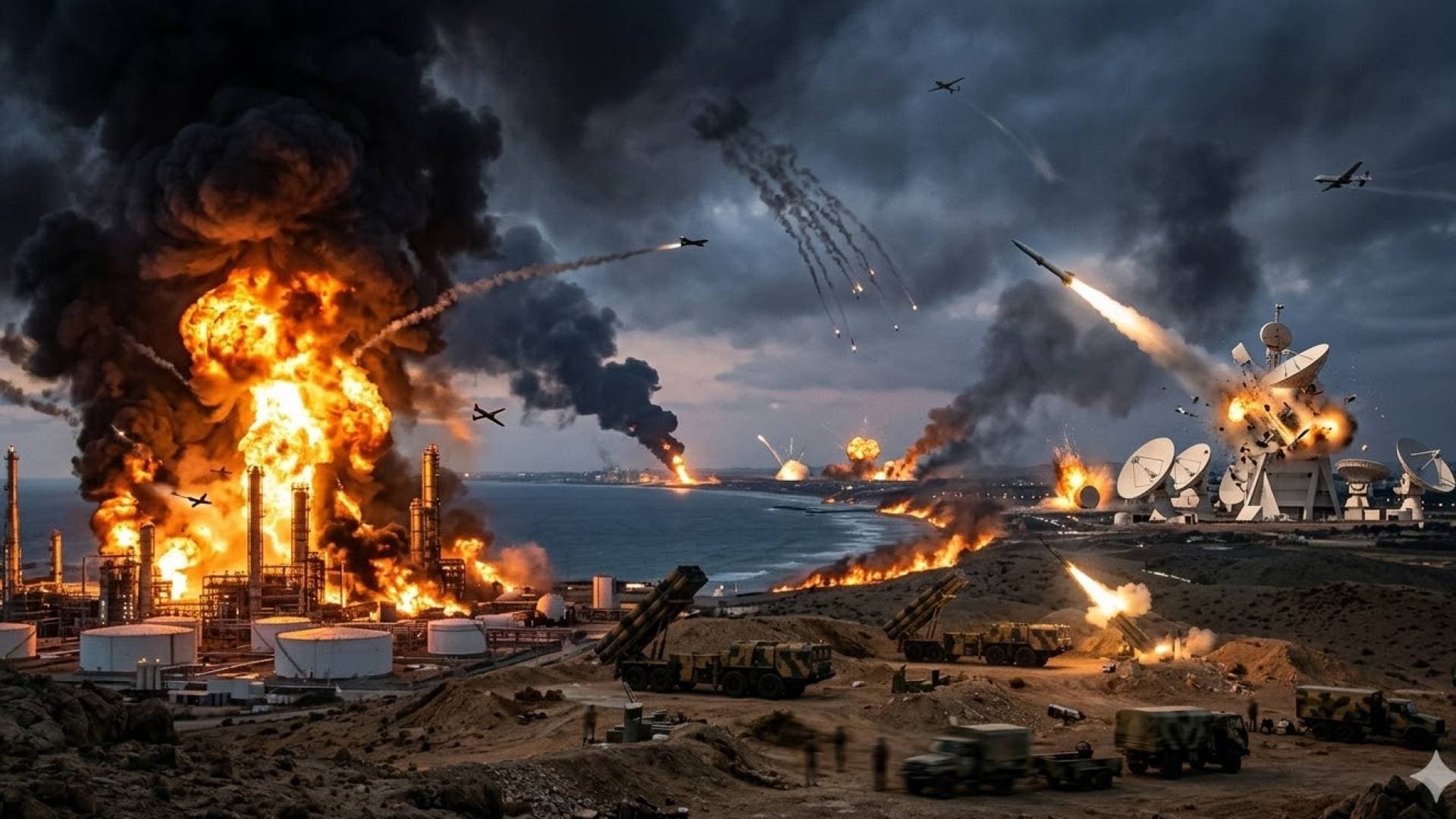 "الموجة 33": طهران تعلن تدمير مركز اتصالات فضائية قرب تل أبيب واستهداف منشآت طاقة في حيفا