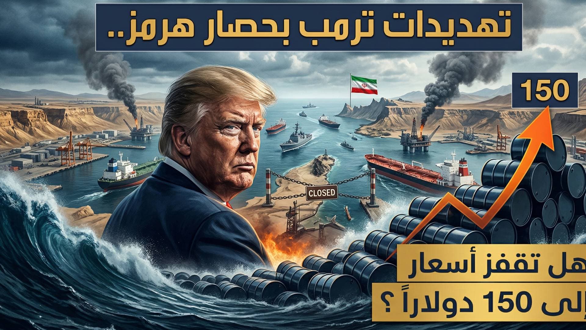 تهديدات ترمب بحصار هرمز.. هل تقفز أسعار النفط إلى 150 دولارا؟