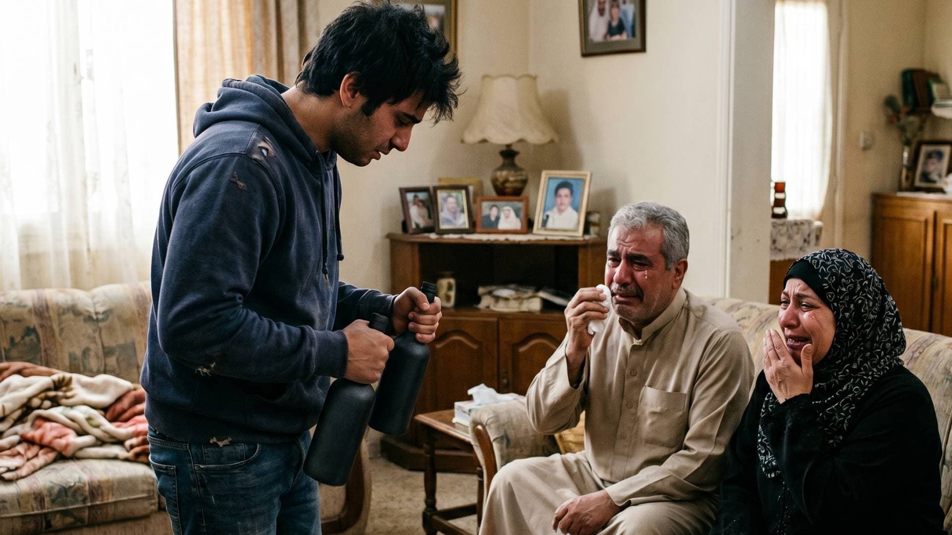 القبض على متهم بضرب والديه وتهديدهما بزجاجات بنزين في بني سويف