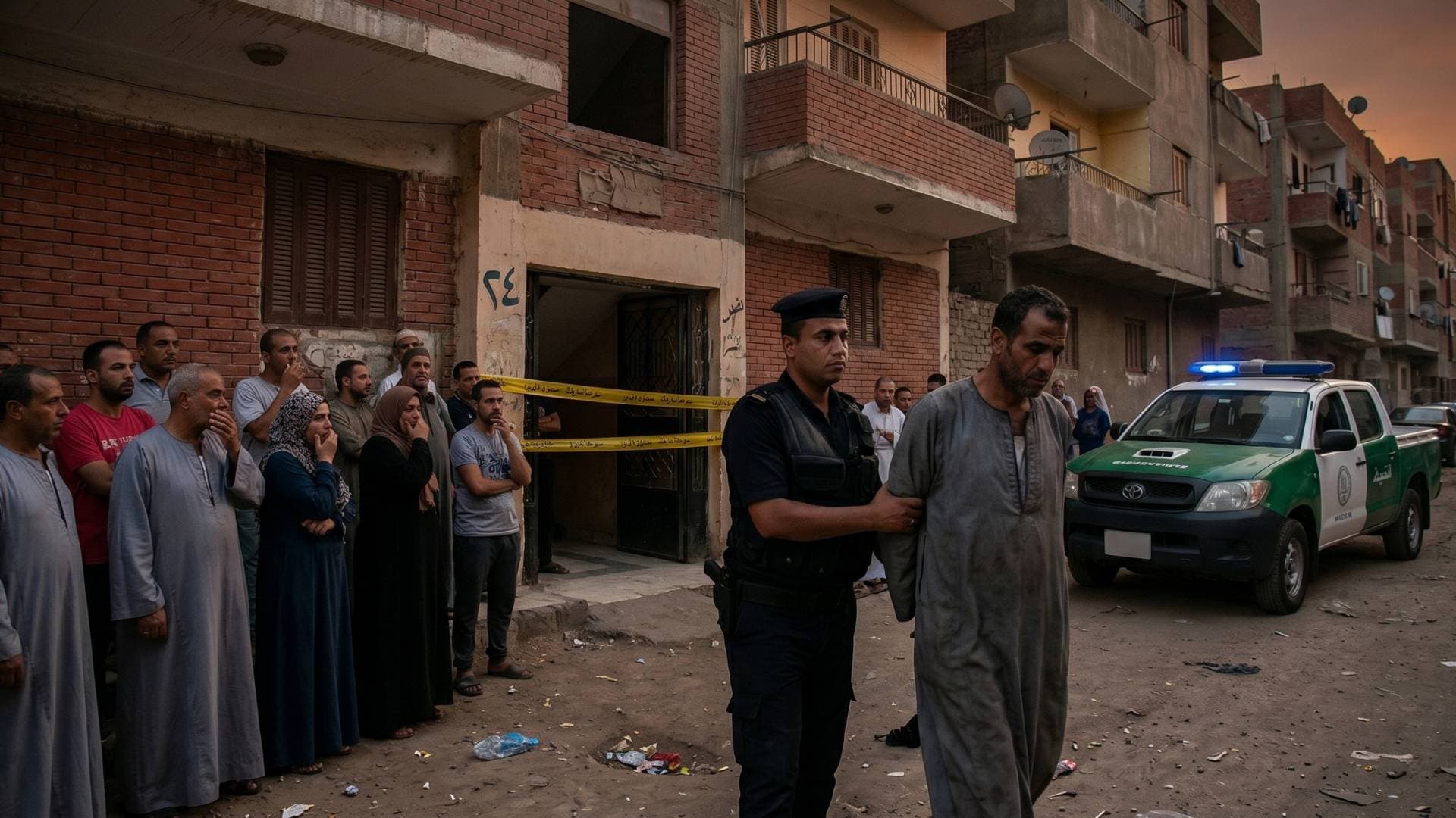 جريمة تهتز لها "المنيب": أب ينهي حياة زوجته وابنته بسبب خلافات أسرية