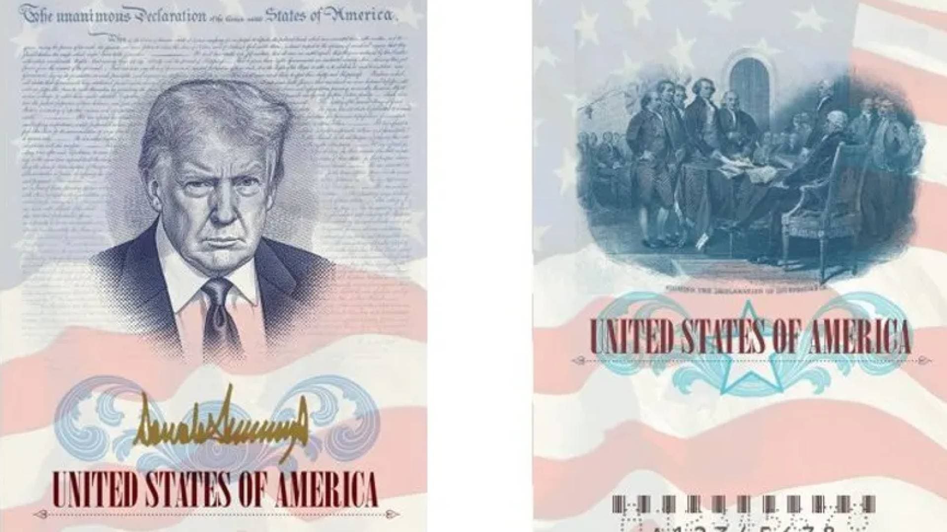 صورة ترمب وتوقيعه على جوازات السفر الأمريكية الجديدة لأول مرة في التاريخ