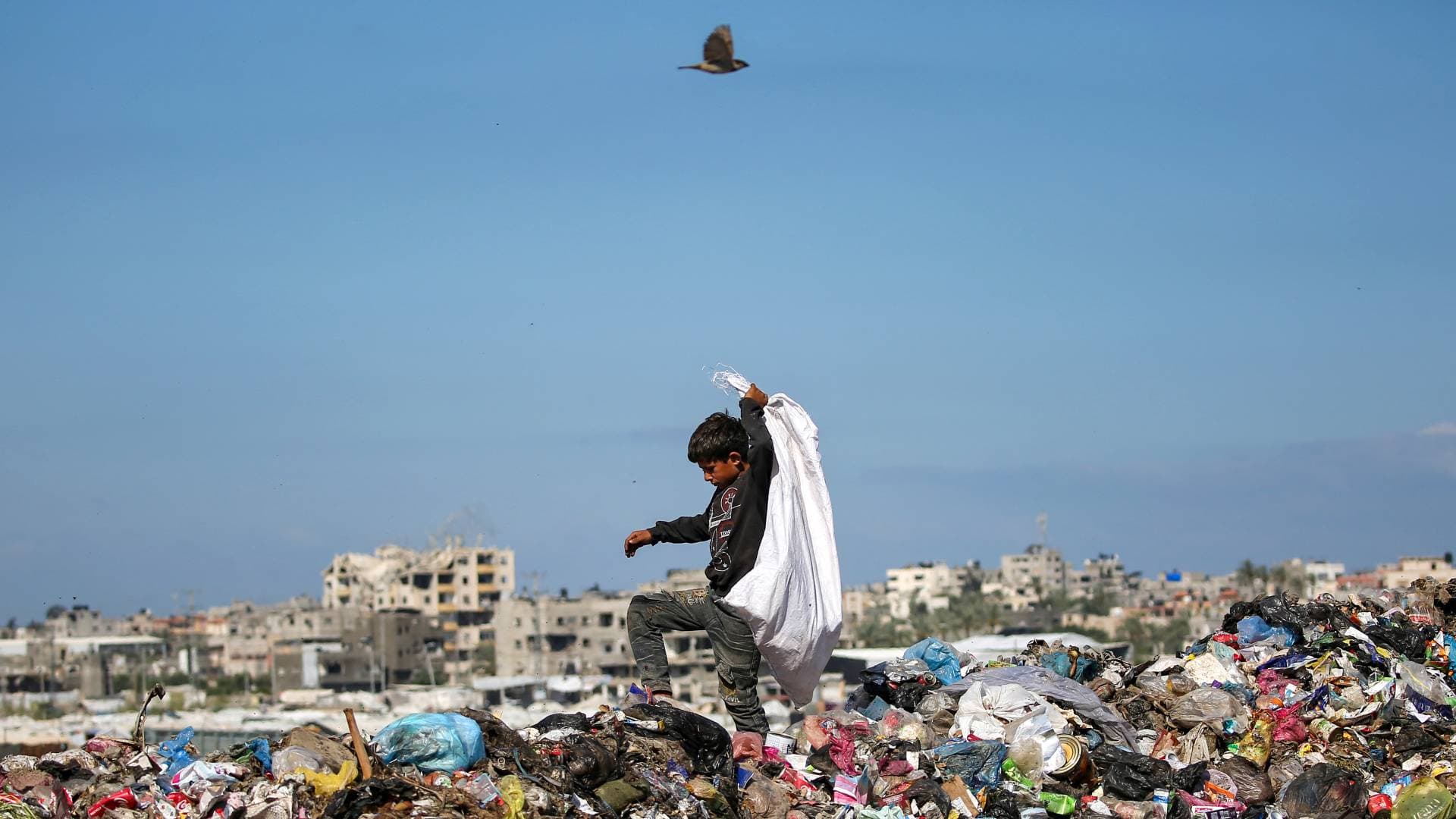 شاطئ غزة يتحول إلى ملاذ وحيد للأطفال هربا من حر الخيام وأجواء الحرب