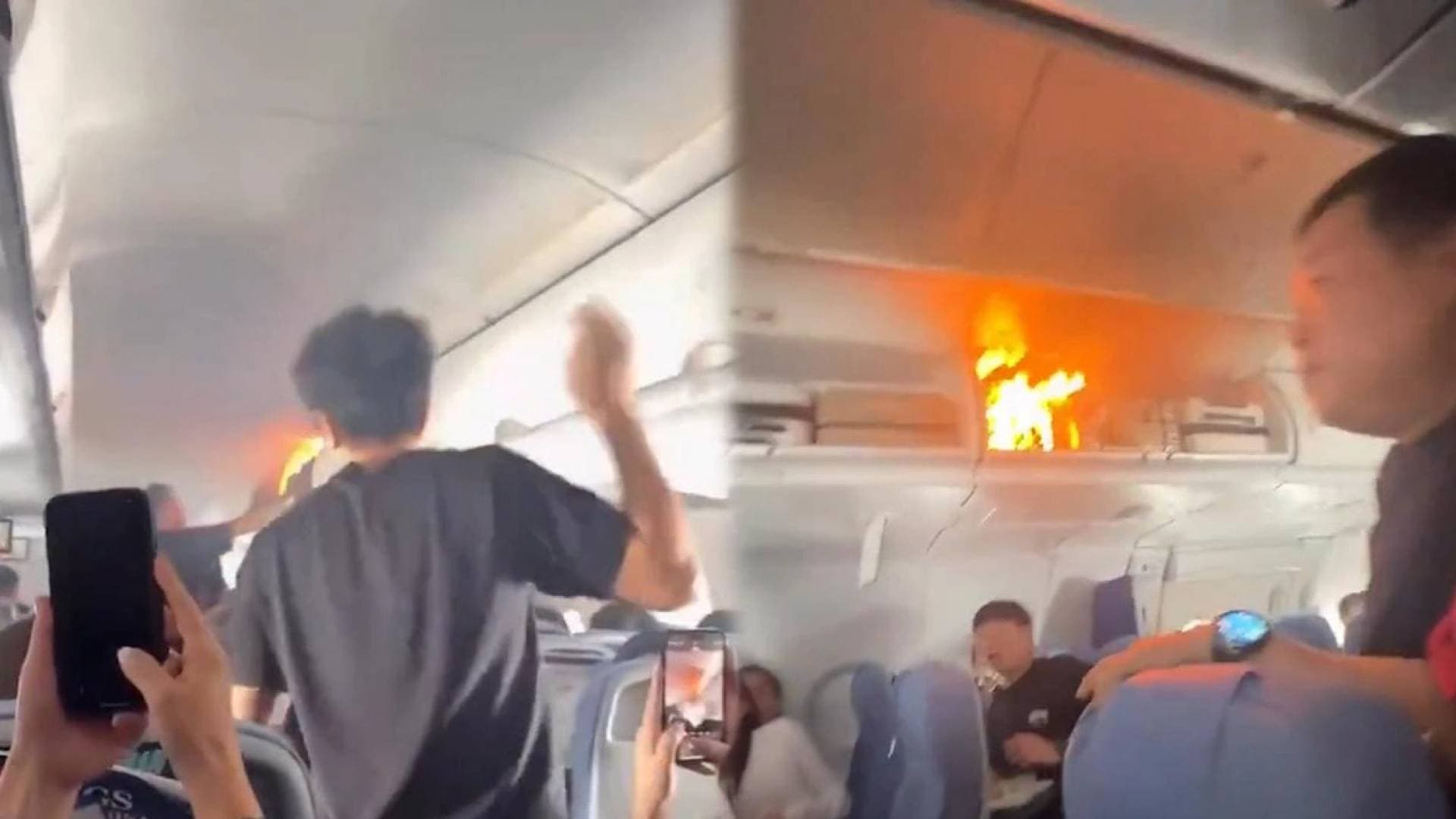 شاهد "ذعر فوق السحاب".. اشتعال بطارية ليثيوم داخل طائرة يجبرها على تغيير مسارها - فيديو