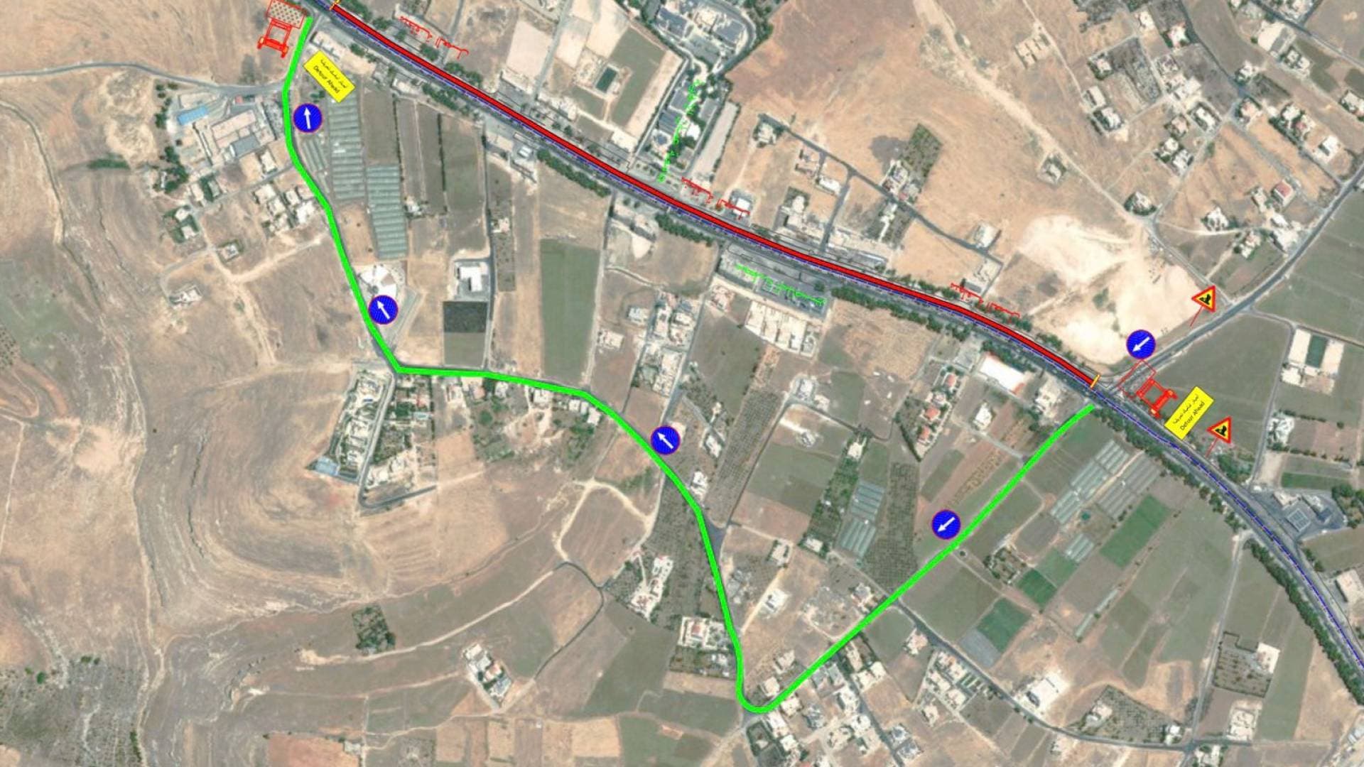"الأشغال" إغلاق مؤقت على طريق عمان - السلط